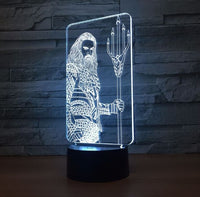 Aquaman 3D Illusion Led Table Lamp 7 Color Change LED Desk Light Lamp