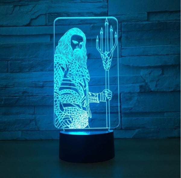 Aquaman 3D Illusion Led Table Lamp 7 Color Change LED Desk Light Lamp