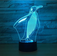 Penguin 3D Illusion Led stolní lampa 7 změn barvy LED stolní lampa Penguin dárky