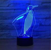 Penguin 3D Illusion Led stolní lampa 7 změn barvy LED stolní lampa Penguin dárky