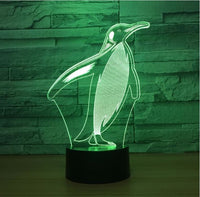 Penguin 3D Illusion Led stolní lampa 7 změn barvy LED stolní lampa Penguin dárky