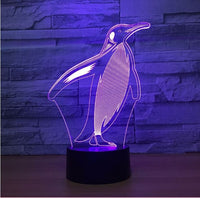 Penguin 3D Illusion Led Table Lamp 7 Color Change LED Desk Light Lamp Penguin Gifts