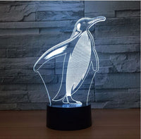 Penguin 3D Illusion Led Table Lamp 7 Color Change LED Desk Light Lamp Penguin Gifts