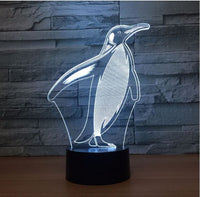Penguin 3D Illusion Led stolní lampa 7 změn barvy LED stolní lampa Penguin dárky