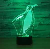 Penguin 3D Illusion Led Table Lamp 7 Color Change LED Desk Light Lamp Penguin Gifts