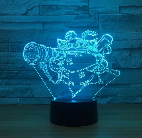 League of Legends Teemo 3D Illusion Led Table Lamp 7 Color Change LED Desk Light Lamp Teemo Gifts