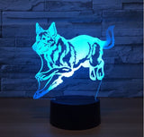 Wolf 3D Illusion Led stolní lampa 7 změn barvy LED stolní lampa Wolf Gifts