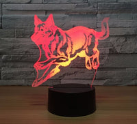 Wolf 3D Illusion Led stolní lampa 7 změn barvy LED stolní lampa Wolf Gifts