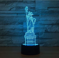 Statue of Liberty 3D Illusion Led Table Lamp 7 Color Change LED Desk Light Lamp Statue e of Liberty Gifts