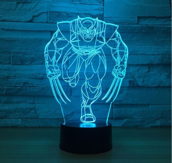 Wolf 3D Illusion Led stolní lampa 7 změn barvy LED stolní lampa Wolf Gifts