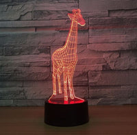 জিরাফ 3D ইলিউশন LED টেবিল ল্যাম্প 7 রঙ পরিবর্তন এলইডি ডেস্ক লাইট ল্যাম্প জিরাফ উপহার