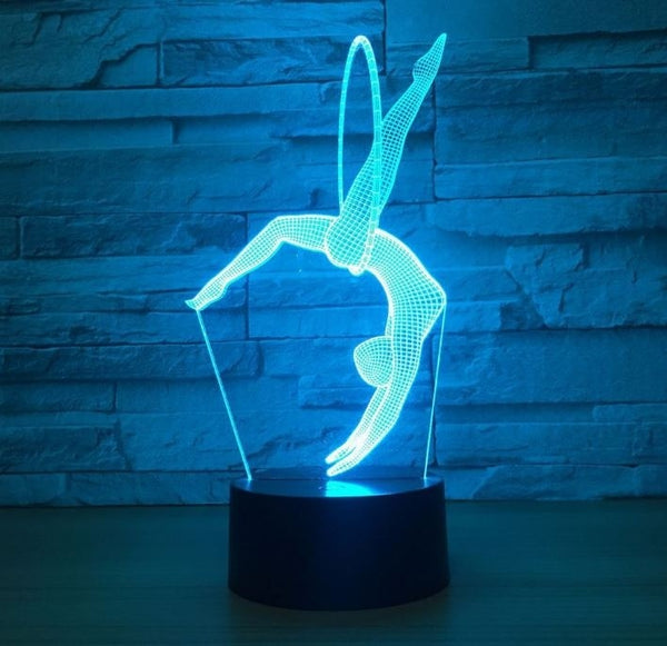 Sport Gymnastics 3D Illusion Led Table Lamp 7 Color Change LED Desk Light Lamp Gymnastics Decoration