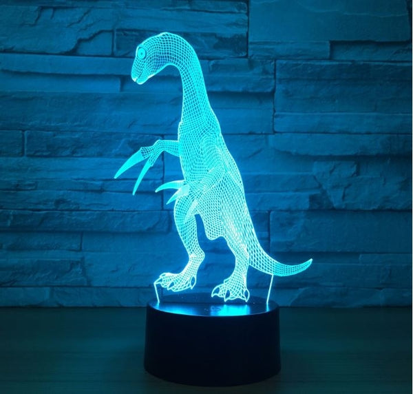 The dinosaur Therizinosaurus 3D Illusion Led Table Lamp 7 Color Change LED Desk Light Lamp The dinosaur Therizinosaurus Decoration