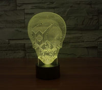 Skull Glory 3D Illusion Led Table Lamp 7 Color Change LED Desk Light Lamp Skull Glory Decoration