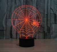 Pavoučí pavučina 3D Illusion Led stolní lampa se 7 změnami barvy LED stolní lampa s osvětlením Pavoučí dekorace