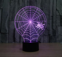 Pavoučí pavučina 3D Illusion Led stolní lampa se 7 změnami barvy LED stolní lampa s osvětlením Pavoučí dekorace