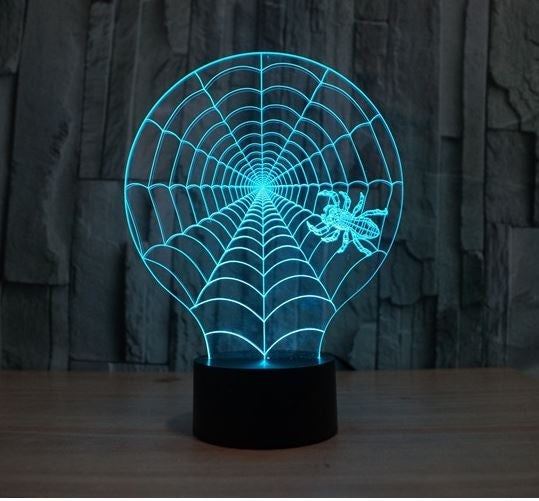 A spider's web 3D Illusion Led Table Lamp 7 Color Change LED Desk Light Lamp Spider Decoration