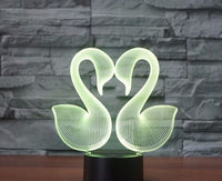 The swan 3D Illusion Led Table Lamp 7 Color Change LED Desk Light Lamp Lover swan Decoration