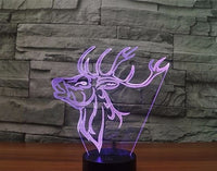 সিকা হরিণ 3D ইলিউশন LED টেবিল ল্যাম্প 7 রঙ পরিবর্তন এলইডি ডেস্ক লাইট ল্যাম্প সিকা হরিণ ডেকোরেশন