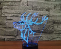 Sika jelen 3D Illusion Led stolní lampa 7 Změna barvy LED stolní lampa Dekorace jelena Sika