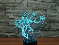 Sika jelen 3D Illusion Led stolní lampa 7 Změna barvy LED stolní lampa Dekorace jelena Sika