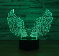 Supernatural Castiel Wing Angel Wings 3D Illusion Led Table Lamp 7 Color Change LED Desk Light Lamp Supernatural Birthday Gifts Christmas Gifts