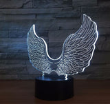 Supernatural Castiel Wing Angel Wings 3D Illusion Led stolní lampa 7 změn barvy LED stolní lampa Supernatural dárky k narozeninám Vánoční dárky