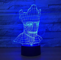 Groot 3D Illusion Led Table Lamp 7 Color Change LED Desk Light Lamp Groot Birthday Gifts Christmas Gifts