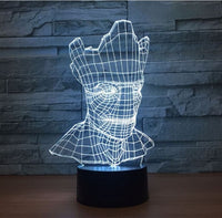 Groot 3D Illusion Led Table Lamp 7 Color Change LED Desk Light Lamp Groot Birthday Gifts Christmas Gifts