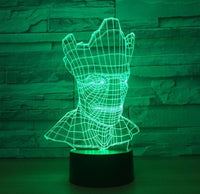 Groot 3D Illusion Led Table Lamp 7 Color Change LED Desk Light Lamp Groot Birthday Gifts Christmas Gifts