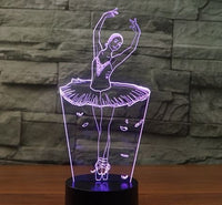 Ballet dancer 3D Illusion Led Table Lamp 7 Color Change LED Desk Light Lamp Ballet dancer decoration Gifts