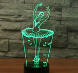 Ballet dancer 3D Illusion Led Table Lamp 7 Color Change LED Desk Light Lamp Ballet dancer decoration Gifts