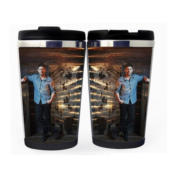 Supernatural Dean Winchester Jensen Ackles Cup Nerezová ocel 400ml Kávový šálek na čaj Supernatural Jensen Ackles Beer Stein Dárky k narozeninám Vánoční dárky