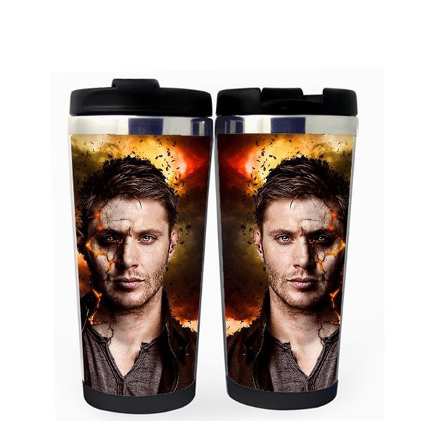 Supernatural Dean Winchester Jensen Ackles Cup Nerezová ocel 400ml Kávový šálek na čaj Supernatural Jensen Ackles Beer Stein Dárky k narozeninám Vánoční dárky