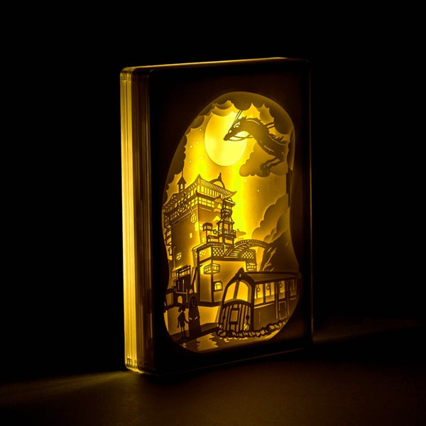 Spirited Away 3D Paper Carving Light Teplá noční LED světelná lampa LED Dekorace stolní lampy Duchovní Dárky Děti Dárky Dárky k narozeninám Vánoční dárky