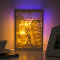 Thor 3D papírové řezbářské světlo Teplá noční LED světelná lampa LED Stolní světelná lampa Dekorace Thor Dárky Děti Dárky Dárky k narozeninám Vánoční dárky