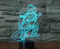 Firefighters 3D Illusion Led Table Lamp 7 Color Change LED Desk Light Lamp Firefighters Birthday Gifts Christmas Gifts