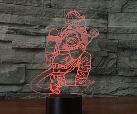 Firefighters 3D Illusion Led stolní lampa 7 změn barvy LED stolní lampa Firefighters dárky k narozeninám Vánoční dárky