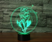 Skateboarding 3D Illusion Led Table Lamp 7 Color Change LED Desk Light Lamp Skateboarding Birthday Gifts Christmas Gifts