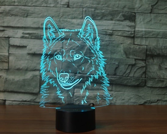 Wolf 3D Illusion Led Table Lamp 7 Color Change LED Desk Light Lamp Wolf  Birthday Gifts Christmas Gifts