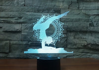 jóga 3D Illusion Led stolní lampa 7 Změna barvy LED stolní lampa Jóga Dárky Vánoční dárky