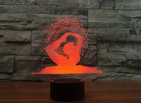 jóga 3D Illusion Led stolní lampa 7 Změna barvy LED stolní lampa Jóga Dárky Vánoční dárky