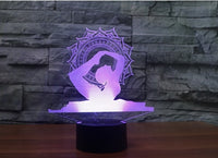 jóga 3D Illusion Led stolní lampa 7 Změna barvy LED stolní lampa Jóga Dárky Vánoční dárky