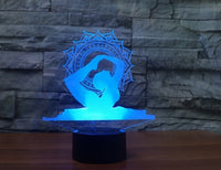jóga 3D Illusion Led stolní lampa 7 Změna barvy LED stolní lampa Jóga Dárky Vánoční dárky