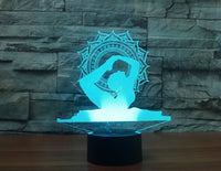 yoga 3D  Illusion Led Table Lamp 7 Color Change LED Desk Light Lamp yoga Gifts Christmas Gifts