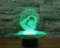 jóga 3D Illusion Led stolní lampa 7 Změna barvy LED stolní lampa Jóga Dárky Vánoční dárky