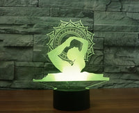 jóga 3D Illusion Led stolní lampa 7 Změna barvy LED stolní lampa Jóga Dárky Vánoční dárky
