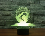 jóga 3D Illusion Led stolní lampa 7 Změna barvy LED stolní lampa Jóga Dárky Vánoční dárky