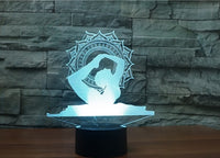 jóga 3D Illusion Led stolní lampa 7 Změna barvy LED stolní lampa Jóga Dárky Vánoční dárky