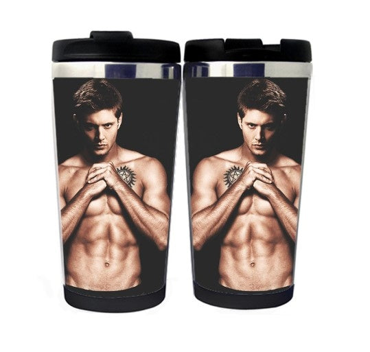 Sexy JensenAckles Mug Stainless Steel 400ml Coffee Tea Cup Beer Stein Supernatural Birthday Gifts Christmas Gifts